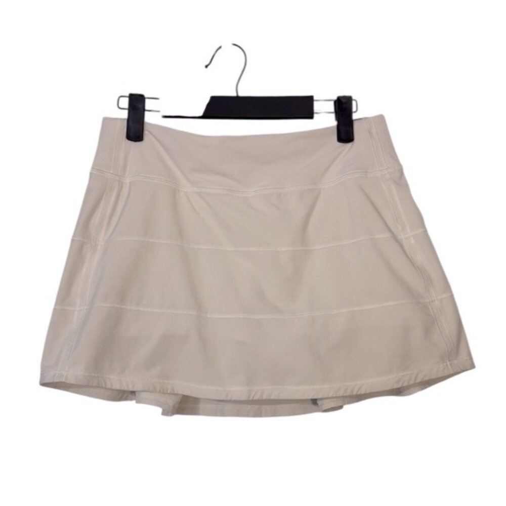 Lululemon 6 Pace Rival Skirt Skort Cream Tennis Running Golf Pickleball Active